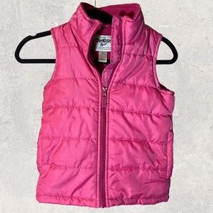 OshKosh B'gosh Girls Puffer Vests Pink Size 7 Full zip